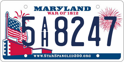 MD license plate 5AH8247