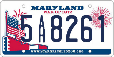 MD license plate 5AH8261