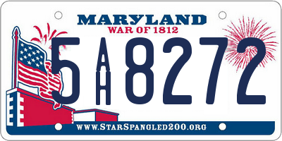 MD license plate 5AH8272