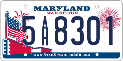MD license plate 5AH8301