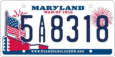 MD license plate 5AH8318
