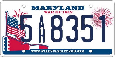 MD license plate 5AH8351