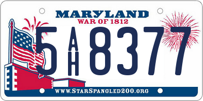 MD license plate 5AH8377