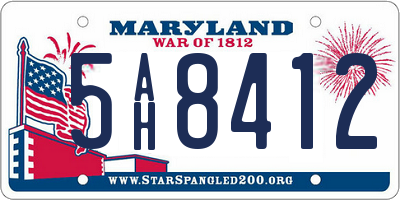 MD license plate 5AH8412