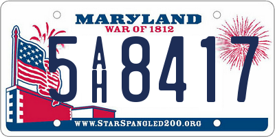 MD license plate 5AH8417