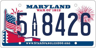 MD license plate 5AH8426