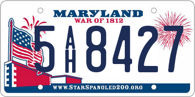 MD license plate 5AH8427
