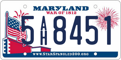MD license plate 5AH8451
