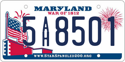 MD license plate 5AH8501