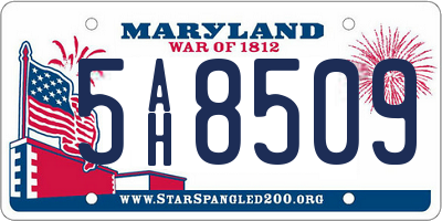 MD license plate 5AH8509