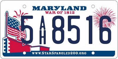 MD license plate 5AH8516