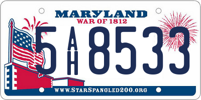 MD license plate 5AH8533
