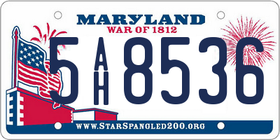MD license plate 5AH8536