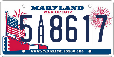 MD license plate 5AH8617