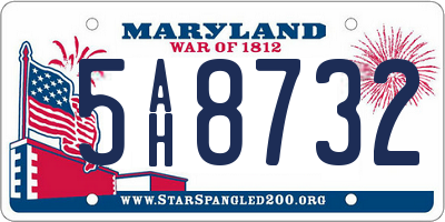MD license plate 5AH8732