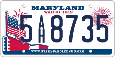 MD license plate 5AH8735