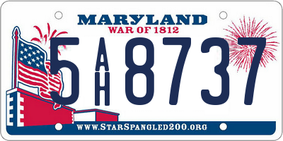 MD license plate 5AH8737