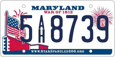 MD license plate 5AH8739
