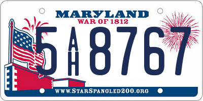 MD license plate 5AH8767