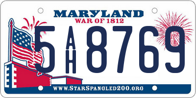 MD license plate 5AH8769