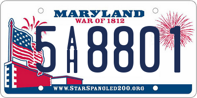 MD license plate 5AH8801
