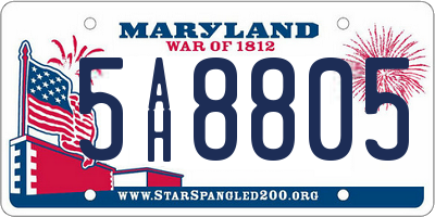 MD license plate 5AH8805