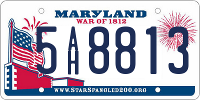 MD license plate 5AH8813