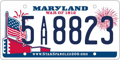 MD license plate 5AH8823