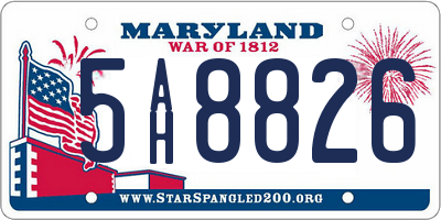 MD license plate 5AH8826