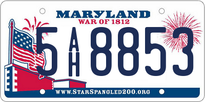 MD license plate 5AH8853