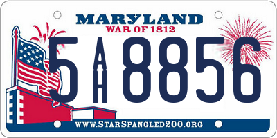 MD license plate 5AH8856