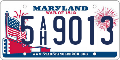 MD license plate 5AH9013