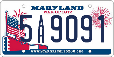 MD license plate 5AH9091