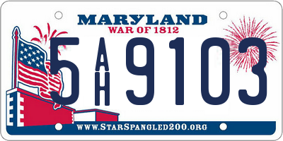 MD license plate 5AH9103