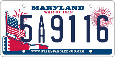MD license plate 5AH9116