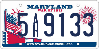 MD license plate 5AH9133