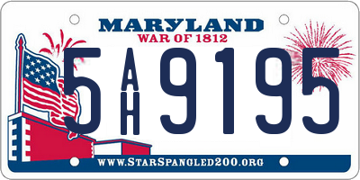 MD license plate 5AH9195