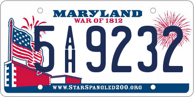 MD license plate 5AH9232