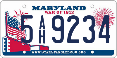 MD license plate 5AH9234