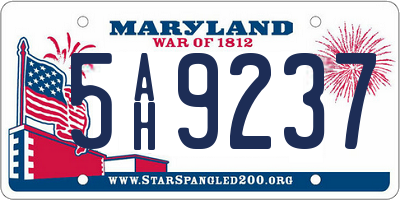 MD license plate 5AH9237