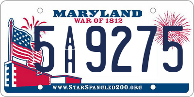 MD license plate 5AH9275