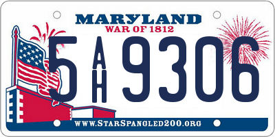 MD license plate 5AH9306