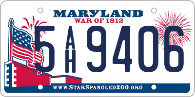 MD license plate 5AH9406