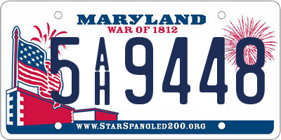 MD license plate 5AH9448