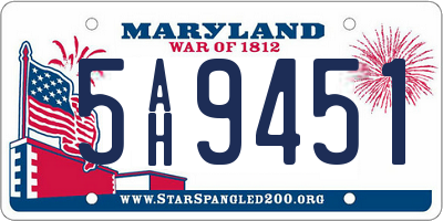 MD license plate 5AH9451
