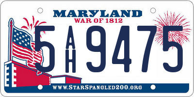 MD license plate 5AH9475