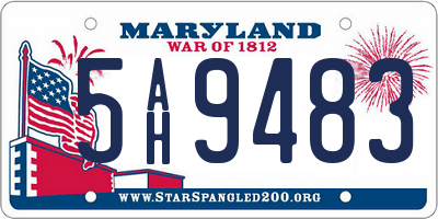 MD license plate 5AH9483