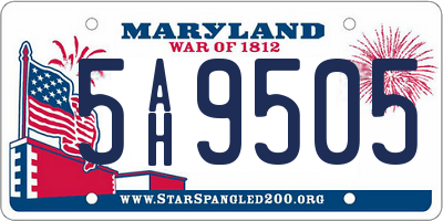MD license plate 5AH9505