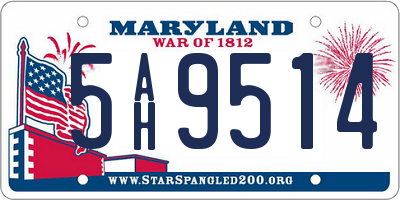 MD license plate 5AH9514