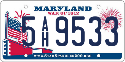 MD license plate 5AH9533